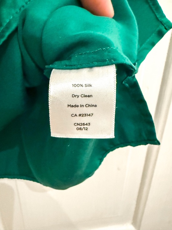 Talbots Emerald Green 100% Silk Tank Top Classic Round Neck Sleeveless Cami - Picture 4 of 5